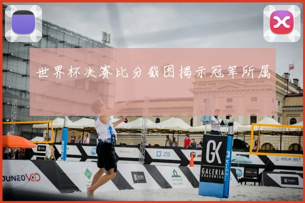 世界杯决赛比分截图揭示冠军所属